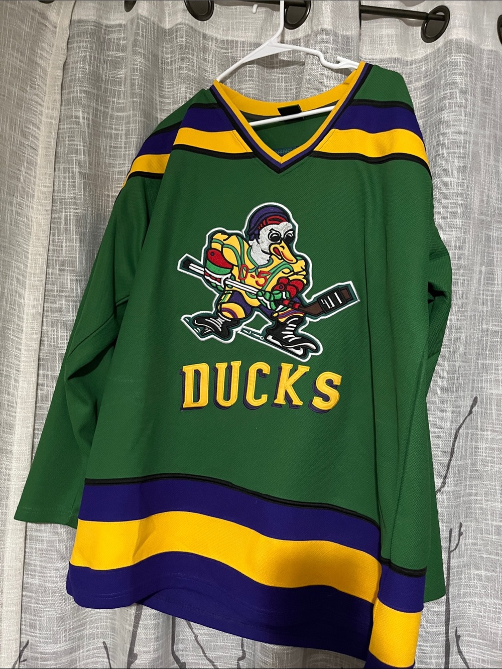 Anaheim Mighty Ducks Throwback Hockey Jersey Green Purple Gold XXL NEVER WORN